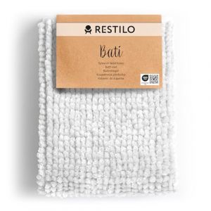 RESTILO Tapis de Bain antid&eacute;rapant 70 x 120 cm Tapis de Douche Absorbant D&eacute;coratif Blanc Bati (shop_decoking, neuf)