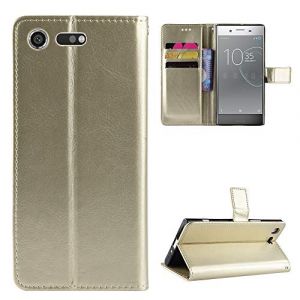 QiongniAN Coque pour Sony Xperia XZ Premium,Coque pour Sony Xperia XZ Premium G8188 G8141 G8142 SO-04J PF11 Coque Portefeuille en Cuir &agrave; Rabat Cover Gold (QiongniAn, neuf)