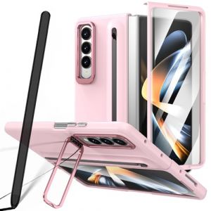 Coque pour Samsung Z Fold 3 avec Stylet et Support, Porte-Stylo, Coque Samsung Galaxy Z Fold3 avec Protection d'&eacute;cran, Stylet de pour S Pens et b&eacute;quille r&eacute;glable-Rose (BaiFu-EU, neuf)