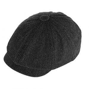 Lusofie Casquette Plate Homme Casquette Gavroche en Coton R&eacute;glable Cabbie Beret Homme Chapeau Irlandais de P&ecirc;che Chapeau de Golf Noir Taille Unique (Bincang, neuf)