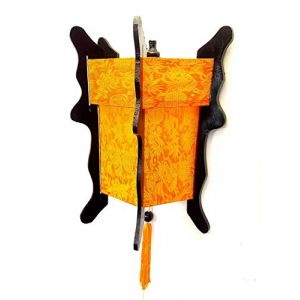 Applique Asiatique de Hoi An en Soie Orange - Hauteur 40cm - Artisanat du Vietnam (Réf. ASB-40O) (ART SAIGON, neuf)
