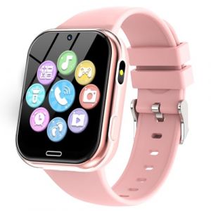 Montre Connect&eacute;e Enfant 19 Jeux- Smartwatch T&eacute;l&eacute;phone pour Fille Gar&ccedil;on avec Appel SOS, Jeux, P&eacute;dom&egrave;tre, Appareil Photo, Musique, Lampe Poche, Montre Intelligente pour Enfants de 3-12 Ans (Rose) (IIVA, neuf)
