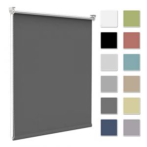 Zarnan Store Enrouleur Occultant sans Perçage, Isolant Thermique pour Fenêtre ou Porte, Facile à Installer, Protéger Votre Vie Privée, pour Chambre,Salon, Salle de Bain,Gris Foncé,100l x 170L cm (Rocotex, neuf)