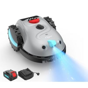 YARDCARE V100 Robot Tondeuse sans Fil avec Navigation Visuelle, Détection d'obstacles 150, Robot Tondeuse Gazon avec Batterie, Peigne à Herbe, Lames de Rechange, Coupe en Spirale & par Points (YARDCARE Direct EU, neuf)