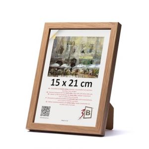 3-B Cadre de l'image MEGA - Marron (chêne avec un grain de bois visuellement doux) - 15x21 cm (A5) - cadre photo en bois avec verre acrylique (Waldorff GmbH, neuf)