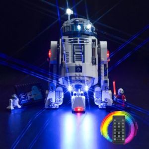 BrickBling Kit d'éclairage LED avec télécommande pour Lego 75379 R2-D2 (non Lego), pour jouets créatifs Lego R2-D2, DE-75379-P63402 (BrickBling Lighting, neuf)