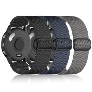 Wizvv 3 pi&egrave;ces Bracelet compatible avec Garmin Venu 2S/Venu 3S/Vivoactive 4S/Vivomove 3S/Forerunner 255S/265S, bracelet &eacute;lastique de 18 mm pour Garmin Venu 4 41 mm Femmes et Hommes, 130&ndash;230 mm, Nylon (Sunnyson-eu, neuf)