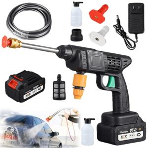 Nettoyeur haute pression sans fil 1200 mAh - Batterie 12 V - Nettoyeur haute pression portable - 30 bar - Pour voiture, terrasse, fenêtre, pelouse, piscine (HQ SHENG LIMITED, neuf)