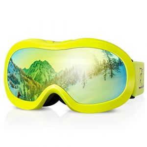EXP VISION Masque de Ski pour Enfant 2 &agrave; 14 Ans Lunette Ski Masque Ski OTG de Gar&ccedil;on ou Fille Anti-UV Antibu&eacute;e Compatible avec Casque Lunettes de Neige (TOP OutdoorSports, neuf)