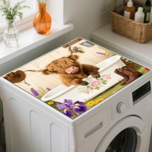 GLOBLELAND Tapis de Protection non Poussi&egrave;re pour Lave Linge et S&egrave;che Linge Motif Bottes et Chapeaux Western 23.6x23.6pouces D'&Eacute;paisseur. Style R&eacute;tro Western Antid&eacute;rapant Id&eacute;al pour la Buanderie. (GLOBLELAND FR, neuf)