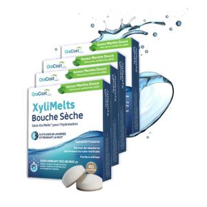 XYLIMELTS Bouche Sèche Maxi Pack 160 Pastilles Adhérentes Menthe Douce| Soulage la Sécheresse Buccale Jour & Nuit| Action Jusqu’à 8h| Sans Sucre, au Xylitol| Discret & Naturel| Testé Cliniquement (Bipharma, neuf)