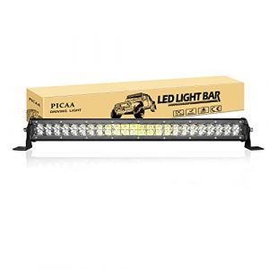 PICAA Barre Led, Double Rang&eacute;e 20 pouces 50 CM 144W Led Barre Lumineuse, Mince Rampe a led barre de led Spot,12V hors route Voiture V&eacute;hicules 4x4 SUV ATV Camion Tracteur (BEISHUO-UK, neuf)