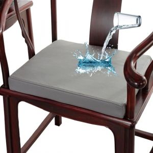 Coussin de si&egrave;ge Carr&eacute;s, Imperm&eacute;able Cuir PU Coussin De Chaise，&Eacute;paisseur 8/5/3cm 30/35/40/45/50/55/60cm Ext&eacute;rieur/Interieur Galette De Chaise，pour Jardin Cuisine，Patio, Bureau(Charcoal gray,40X40X8CM) (zisuofuzhuangshanghang, neuf)