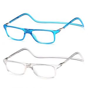 NEW VISION Lunettes 2 pack, Lunettes Loupe, Lunettes De Lecture Magn&eacute;tique, Longueur R&eacute;Glable Lunette De Lecture Homme Femme, NV2904 (Tb, 3, x) (New Vision Milano, neuf)