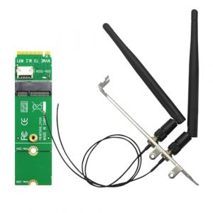 GLOTRENDS WA04 M.2 Key E to Key M WiFi Adapter for M.2 WiFi 4/5/6/6e/7 Module, with 3.5-dBi SMA Antenna Kits (GLOTRENDS FR Official Store, neuf)