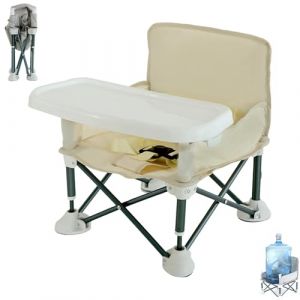 Chaise Haute Pliante Bébé,siège D'appoint Avec Plateau,chaise Pliante Portable,chaise De Camping Pour Bébé,siege Rehausseur Enfant,portable Folding Seat for Babies,avec Plateau Chaise Bébé Pliable (ErYiWangLuo, neuf)