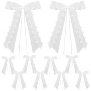JYNXOR 10 Pièces Noeud Voiture Mariage,Décoration Voiture Mariage,Nœud Ruban Mariage Voiture Blanc Dentelle En Forme De Cœur Arc,Mariages Kit,pour Married Voitures,Party Deco Etc (SHOPSCAPE INK, neuf)