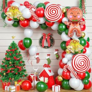 XIMEY Arche Ballon Noel 122 Pièces Ballon Noel, Ballon Noel Decoration, Kit Ballon Noel, Ballon de Noel, Decoration Noel Ballon, Ballon Noël, Guirlande de Ballon de Noel, Décoration de Fête de Noël (WANSH, neuf)