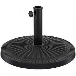 COSTWAY Pied de Parasol φ49,5CM 15 KG, Pied de Parasol en Résine avec Bouton Rotatif, Résistant aux Intempéries, pour Poteaux de Parasol 38/48 mm (FDS GmbH, neuf)