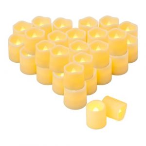 24 Pi&egrave;ces Bougies LED Flamme Vacillante,Chandelles Clignotantes Lampe,Bougie Electrique, Bougie sans Flamme,pour La Maison D&eacute;corations de No&euml;l Mariage P&acirc;ques Decoration Int&eacute;rieure & Ext&eacute;rieure (Yunybbkj, neuf)