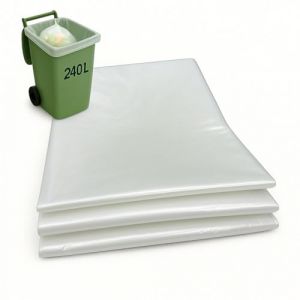 Lianpak Lot de 20 sacs poubelle &agrave; roulettes transparents et tr&egrave;s r&eacute;sistants de 240 L, r&eacute;sistants aux d&eacute;chirures, pour cuisine, m&eacute;nage, utilisation commerciale, 40 microns, 40 microns, r&eacute;sistants aux (Lianpak, neuf)