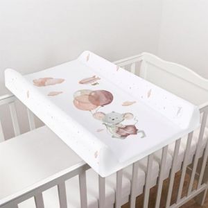 Matelas &agrave; langer rigide pour b&eacute;b&eacute; - 80 x 50 cm - Pour lit de b&eacute;b&eacute; de 140 x 70 cm - Unisexe - Anti-roulement - Imperm&eacute;able - Avec bords sur&eacute;lev&eacute;s - Souris (Baby Comfort Ltd, neuf)