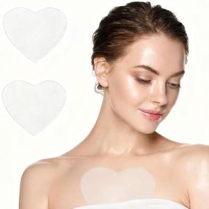 2 Pi&egrave;ces Coussinets de Poitrine en Silicone, Patchs Anti-rides en Silicone R&eacute;utilisables, Patchs Anti-Rides en Silicone en Forme de C&oelig;ur, Coussinets Anti-rides pour la Poitrine, pour Femmes Filles (DINODANUBE TRADING, neuf)