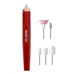 Lime à ongles électrique rechargeable 5 W, lime à ongles sans fil 150 mAh, 5 têtes de perceuse, outils électroniques de pédicure portables, manucure en métal rechargeable pour ongles en gel acrylique (queen'style, neuf)