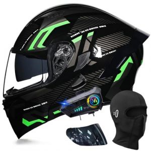 ACLFFSHOP Bluetooth Modulable Casque Moto Homologu&eacute; ECE, Flip Up Casque Adulte Moto avec Double Visi&egrave;re pour Anti-Collision Casque Scooter Casque Integral Modulable pour Homme Femme M~XXL (GXPgxp, neuf)