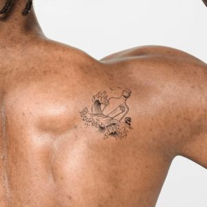 Faux Tatouage MER - Temporalis® | Tatouage Ephemere Femme et Homme – Cosmétique Certifié UE, Encre Vegan & Waterproof – Dure 1 à 2 semaines [ Tattoo Bouteille à la mer ] (Euro Crafted, neuf)