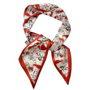 CULEO Foulards femme, foulard cheveux foulard pour cheveux 1 foulard en soie pour femme petit foulard de plage bandeau élastique accessoires pour cheveux sac (rouge) (CARTW CONNECT TRADING LTD, neuf)