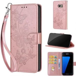 TOMYOU Coque pour Samsung Galaxy S7 &Eacute;tui, Premium en Cuir Portefeuille Housse Etui avec Fentes pour Cartes Magn&eacute;tique Coque pour Samsung Galaxy S7 Rose Or (WGR Global Business, neuf)