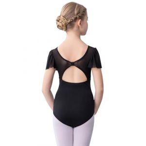Bezioner Justaucorps Gymnastique Fille,Justaucorps Danse Classique Fille Manche Courte V&ecirc;tements de Danse pour Enfant Noir 140 (Bezioner-shop, neuf)