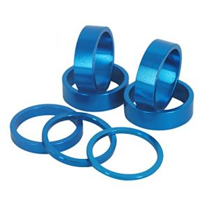 PLATT Entretoise de Direction en Aluminium Rondelles de Potence pour Velo de Route et VTT 1 1/8" (7PCS) (Bleu 7PCS) (PLATT FR, neuf)