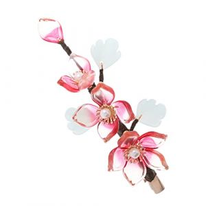 Beavorty Épingle à Cheveux Fleur Cristal Chinois Taille Unique Rouge Foncé Clair Rétro Femme Traditionnelle Coiffure Cérémonie Barrettes (T Innovation·HX, neuf)