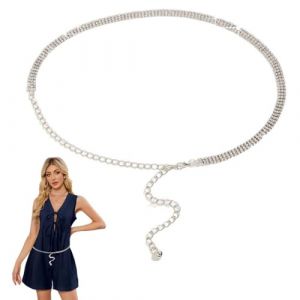 LQUYTA Femmes Cha&icirc;ne de Taille, Ceinture en Strass Pour Robe Cha&icirc;ne De Taille En M&eacute;tal, Ceinture de Cha&icirc;ne R&eacute;glable, Cha&icirc;ne de Taille Boh&egrave;me (argent) (CCtunCanton O&Uuml;, neuf)