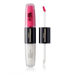 Dermacol - Lip Gloss, 16-Hour Lip Colour, High Pigmentation, Two-Phase, Kiss-Proof, Matte Finish, Shine, no. 18, Cotton Candy (DERMACOL, neuf)