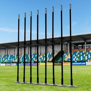 FORZA Piquets de Slalom Ajustables | Pack de 8 Poteaux Réglables pour l’Entraînement de Vitesse et d’Agilité | Football, Rugby et Autres Sports | Plusieurs Couleurs (avec Bases, Noir) (Net World France, neuf)