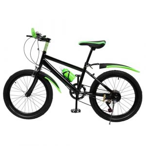 FUNYSF V&eacute;lo VTT 20" 6 vitesses pour enfant gar&ccedil;on et fille, VTT &agrave; double disque, en acier au carbone, pour les d&eacute;placements et l'&eacute;quitation en ville, vert (Jolre, neuf)