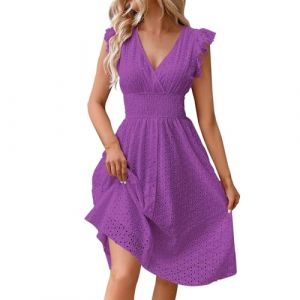 Robe Femme Chic Et Elegant Grande Taille Robe De Soiree Robe Sexy Chic Plage Robe Plage Robe De Plage Robe Longue Fluide Tenues &Eacute;l&eacute;gante Mes Commandes Pass&eacute;es Purple M (SHONTON, neuf)