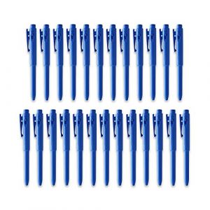 Stylo à bille J800 détectable, radiographique, antibactérien, incassable, résistant aux éclats, poignée ergonomique avec clip, mine rétractable – Quantité : 25 x / Couleur de l'encre : bleu (detektierbar-de, neuf)