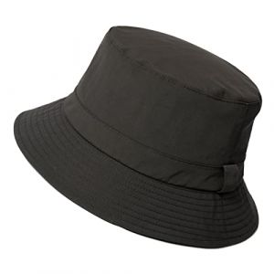 Comhats Chapeau de pluie unisexe pour homme et femme - Pliable - Chapeau de seau pliable - Chapeau de plage - Surf - Pêche - UPF50 - Large bord - Chapeau de soleil, Marron (92557), L (TOP-EX Hats, neuf)