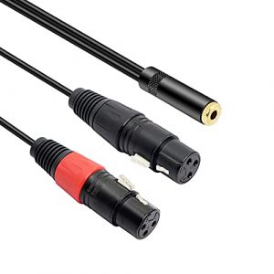 MEIRIYFA Câble de microphone double XLR vers jack 3,5 mm, câble de microphone adaptateur 1/8 femelle vers double XLR femelle - 0,3 m (shenzhenshi mili dianzi keji, neuf)