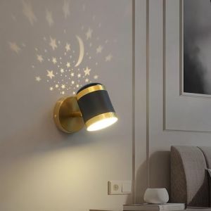 zhxinashu Applique murale Intérieure Etoile, Applique Murale LED Noir et Or, Lampe Murale pour Enfants pour Chambre à Coucher, Applique murale Moderne pour Salon, Chevet (Electronic products, clothing, gardening products, neuf)