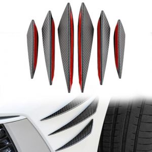 DOKRIN Protections pour portières auto,Spoiler modifié pour voiture, motif de brasage au carbone, 6 pièces, aileron universel en forme de croissant, jupe latérale de pare-chocs avant (IOANA BEST CLOTHES, neuf)