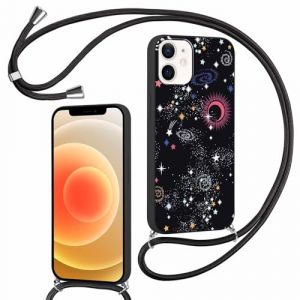 Foonary Coque pour Apple iPhone 12/iPhone 12 Pro 6,1" avec Cordon, Cute Aesthetic Motif R&eacute;glable Collier Housse, Silicone &eacute;tui Bumper Protection Case avec Corde Lanyard pour iPhone 12/12 Pro, &Eacute;toile1 (DANIEL MEYER eu, neuf)