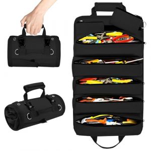 homdat Sacoche Outils,Sac Outils vide,16 Poches Grand Ouverture Robuste Sac &agrave; Outils,Organiseur de Rangement,&eacute;tui de Transport pour Papa,Homme,M&eacute;canicien,&eacute;lectricien,Jardinage (ZhuHuaWei1111, neuf)