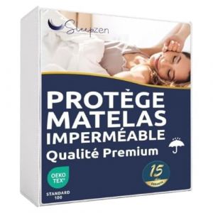 SLEEPZEN Protege Matelas 80x190 Impermeable, Respirant, Silencieux, Hypoallerg&eacute;nique, Coton, Alese 80x190 Qualit&eacute; Sup&eacute;rieure Certifi&eacute; Oeko-Tex&reg;, Coins &Eacute;lastiques (AROUND STYLE, neuf)