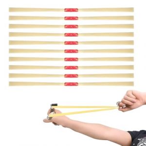 Lot de 10 &eacute;lastiques pour lance-pierre professionnel Elastique Lance Pierre Adulte Puissant Chasse Accessoires Caoutchouc &eacute;lastique plat 1,2 mm puissant &Eacute;lastiques de Lancement R&eacute;glables et Durables (ANETTEE GLOBALISS, neuf)