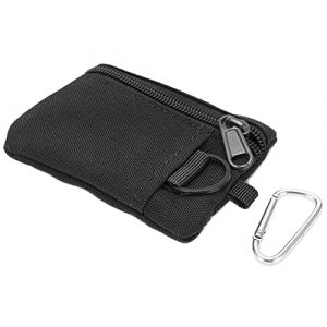 Yosoo Health Gear Pochette EDC Molle Ext&eacute;rieure, Portefeuille Compact avec Fermeture &Eacute;clair, Mini &Eacute;tui Multifonction pour Cartes et Cl&eacute;s, Noir (Letaer, neuf)